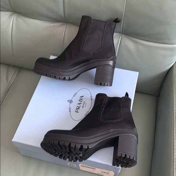 Prada Silky Nylon Chelsea Logo Boot - Picture 8 of 16